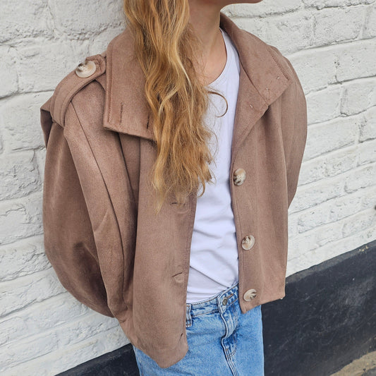 Veste en suédine camel