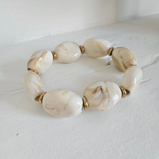 Bracelet résine écru