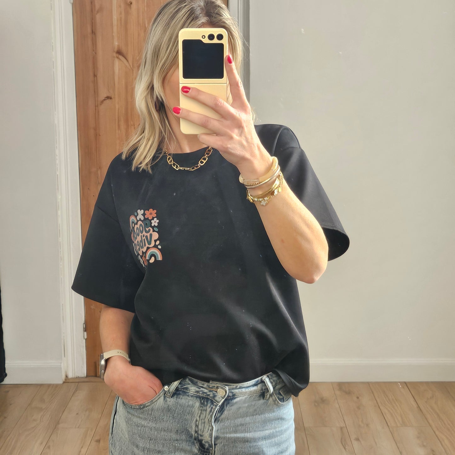 T-shirt Good Vibes noir