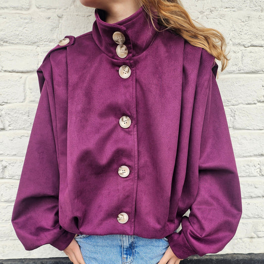 Veste en suédine bordeaux