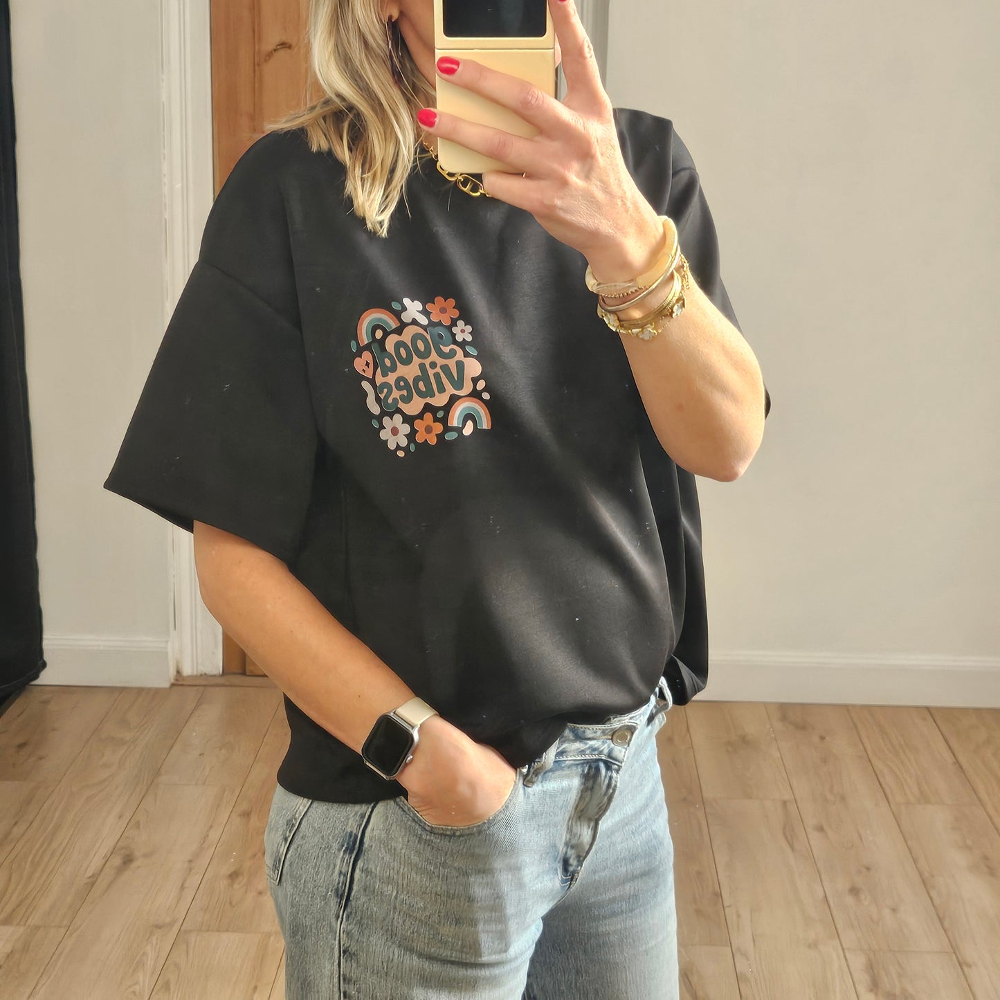 T-shirt Good Vibes noir