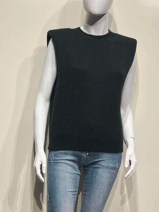 Pull sans manches avec épaulettes noir