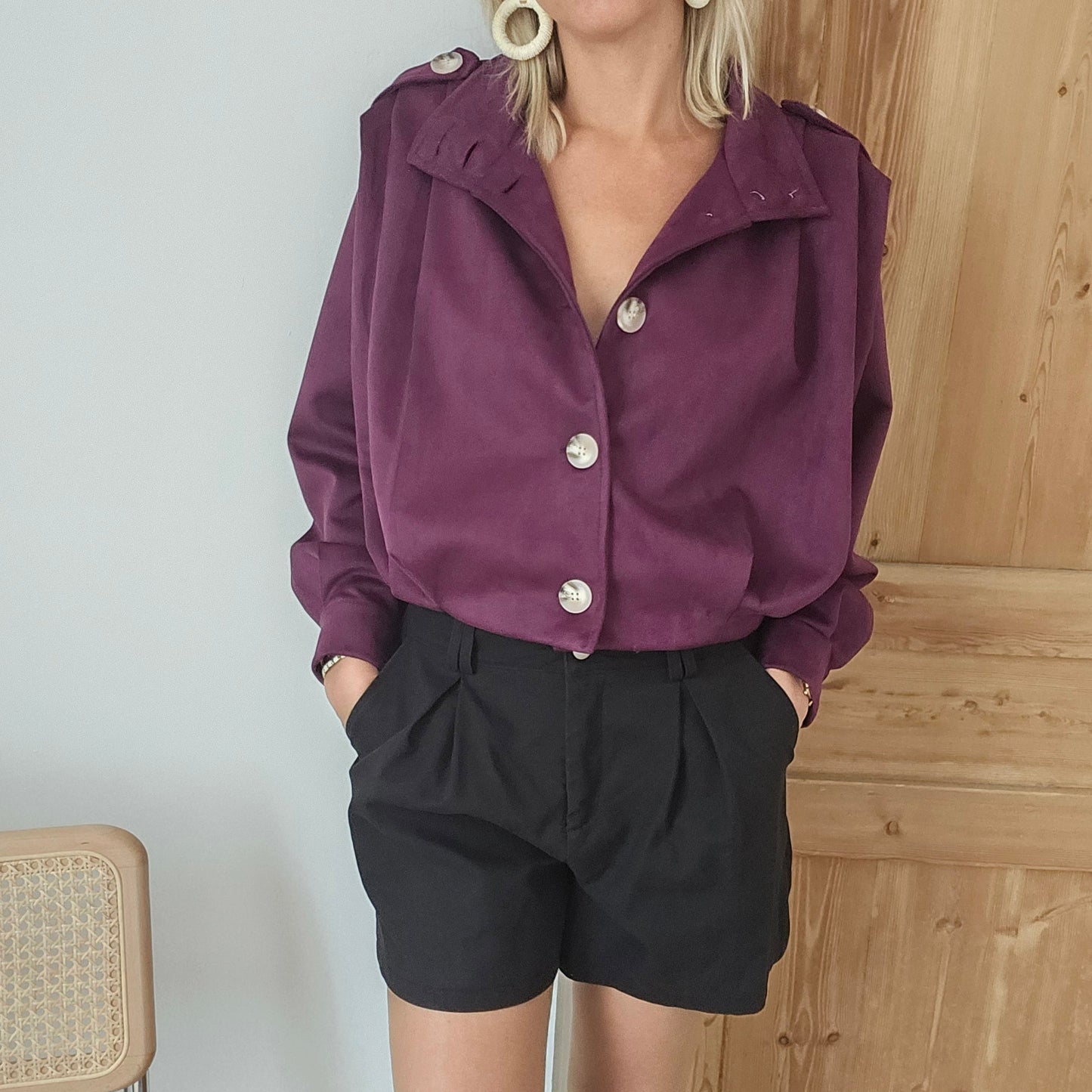 veste suédine femme bordeaux