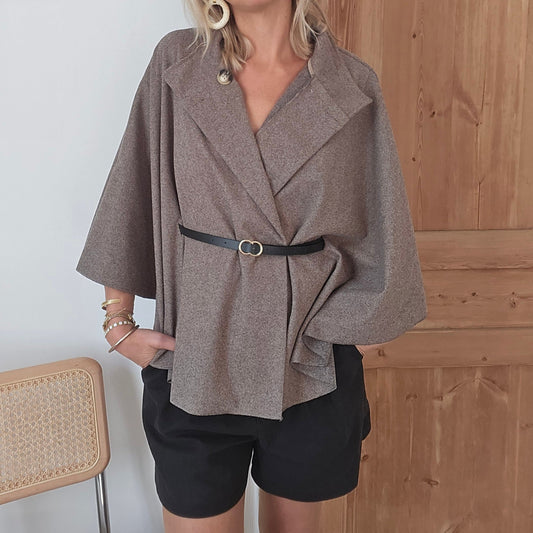 veste cape champagne