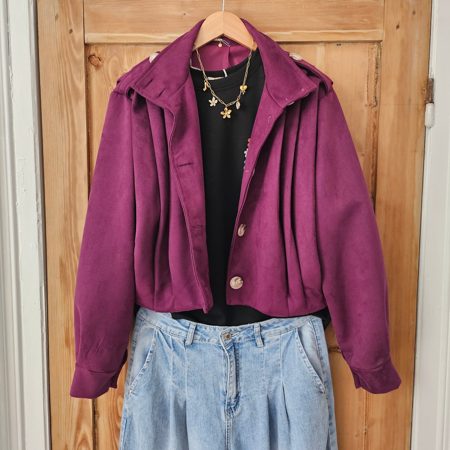 veste suédine femme bordeaux